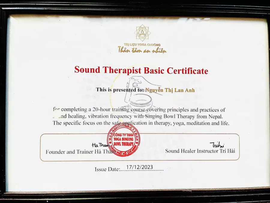 Chứng chỉ Sound Therapist